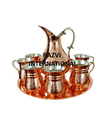 PITCHER WITH TUMBLERS
Item Code: SR 3025
Finish: Polished
Material: Copper
Keywords: PITCHER WITH TUMBLERS