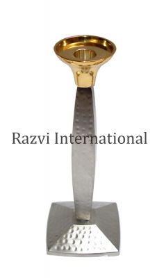 SQUARE CANDLE STAND-B 
Item Code: A 1381-B
Finish: Pewter & Polished
Material: Brass
Keywords: candelabre i portaespelmes