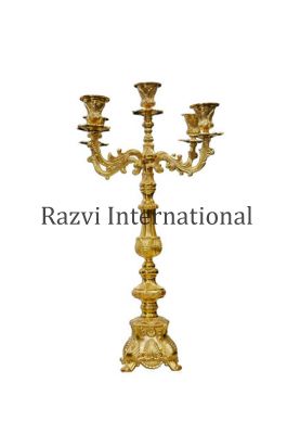 ANTIQUE GOLD CANDELABRA 
Item Code: A 1419
Finish: Gold
Material: Brass 
Keywords: ANTIQUE CANDELABRA