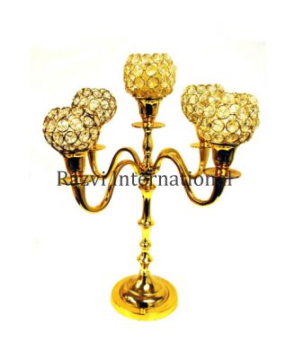 CRYSTAL SMALL CANDELABRA
Item Code: A 1428
Finish: Gold
Material: Aluminium
Keywords: CANDELABRA INDIA