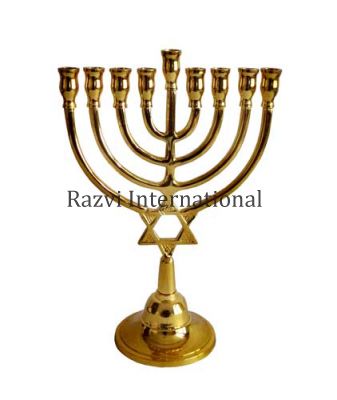 7 BRANCH MENORAH
Item Code: A 398
Finish: Gold
Material: Brass
Keywords: 7 BRANCH MENORAH