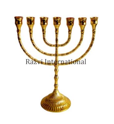 GOLD PLATED MENORAH
Item Code: A 399
Finish: Gold
Material: Brass
Keywords: GOLD PLATED MENORAH