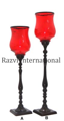 SQUARE BASE CANDLE HOLDER-3
Item Code: A 604-3 (A,B)
Finish: Bronze & Red Glass
Material: Aluminium & Glass
Keywords: κηροπήγιο και κηροπήγιο
