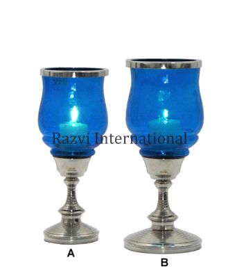 TURQUOISE GLASS CANDLE HOLDER
Item Code: A 633-1 (A,B)
Finish: Nickel & Turquoise Glass
Material: Aluminium & Glass
Keywords: LITHUANIA