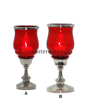 RED GLASS CANDLE HOLDER
Item Code: A 633-2 (A,B)
Finish: Nickel & Red Glass
Material: Aluminium & Glass
Keywords: AUSTRIA