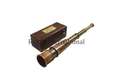 BRASS TELESCOPE WITH BOX
Item Code: A 940
Finish: Antique
Material: Brass & Wood
Keywords: BRASS TELESCOPE WITH BOX