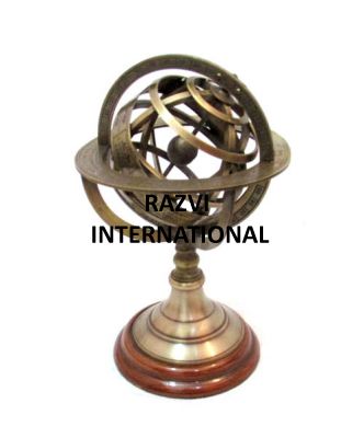 MINI ARMILLARY SPHERE
Item Code: A 971-A
Finish: Antique
Material: Brass
Keywords: MINI ARMILLARY SPHERE
