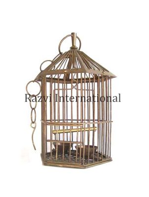 HEXAGONAL HUT BIRD CAGE
Item Code: A 103
Finish: Antique
Material: Brass
Keywords: клетка