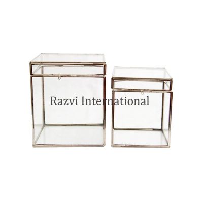 GLASS STORAGE BOX
Item Code: A 1307
Finish: Nickel & Clear Glass
Material: Steel & Glass
Keywords: GLASS STORAGE BOX