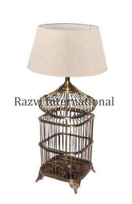 BIRD CAGE TABLE LAMP
Item Code: RH 251
Finish: Antique
Material: Brass & Fabric
Keywords: BIRD CAGE TABLE LAMP