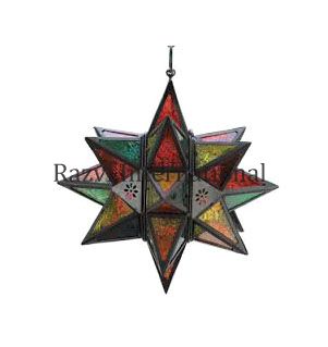 CEILING STAR
Item Code: A 1146
Finish: Antique & Multi Color Glass 
Material: Iron & Glass
Keywords: CEILING STAR