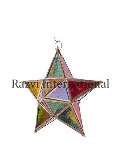 HANGING STAR
Item Code: A 1150
Finish: Antique & Multi Color Glass 
Material: Iron & Glass
Keywords: HANGING STAR