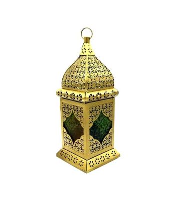 GOLD LANTERN
Item Code: A 1976
Finish: Gold With Green Glass
Material: Iron & Glass
Keywords: GOLD LANTERN