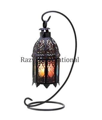 LANTERN WITH STAND
Item Code: A 1161
Finish: Zinc Antique & Clear Glass 
Material: Iron & Glass
Keywords: LANTERN WITH STAND