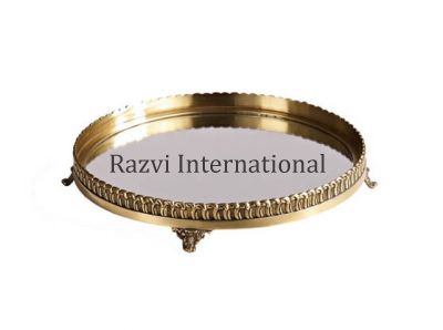 ROUND MIRROR TRAY WITH LEGS
Item Code: SR 68
Finish: Antique
Material: Brass & Glass
Keywords: MUMBAI