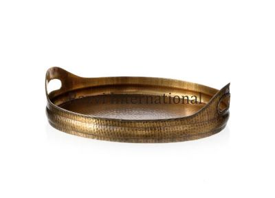 ROUND TRAY WITH HANDLES
Item Code: SR 85
Finish: Antique
Material: Brass
Keywords: ROUND TRAY WITH HANDLES