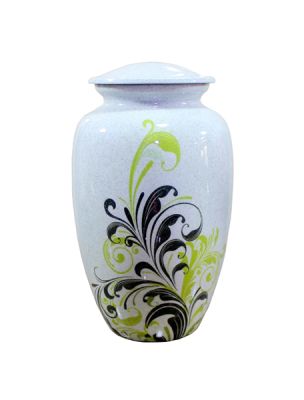 NEW URN
Item Code: CP 4002
Finish: White & Blue 
Material: Aluminium
Keywords: NEW URN