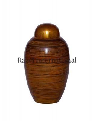 WOOD FINISHED URN
Item Code: CP 534
Finish: Antique & Wood Color
Material: Brass
Keywords: kremačné urny