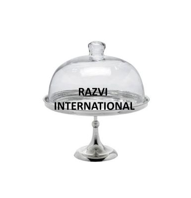 CAKE STAND WITH DOME LID
Item Code: SR 2548
Finish: Silver 
Material: Brass & Glass
Keywords: CAKE STAND WITH DOME LID