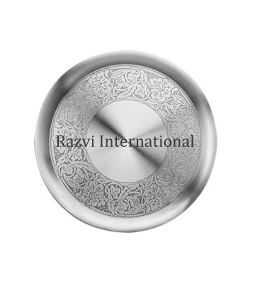 ROUND MEDIUM TRAY 
Item Code: SR 46
Finish: Pewter
Material: Brass
Keywords: ROUND MEDIUM TRAY