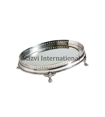 OVAL TRAY
Item Code: SR 95
Finish: Epns,Silver
Material: Brass & Glass
Keywords: OVAL TRAY