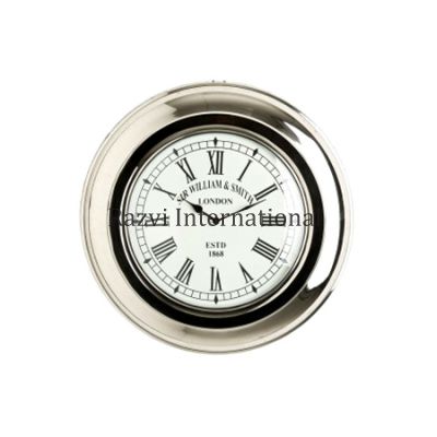 WALL CLOCK
Item Code: A 895
Finish: Nickel
Material: Aluminium,Glass & Plastic
Keywords: WALL CLOCK