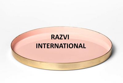 ROSE TRAY
Item Code: SR 1272
Finish: Brass & Rose Enamel 
Material: Aluminium
Keywords: ROSE TRAY