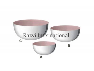 LIGHT PURPLE BOWLS
Item Code: SR 1275-9/A,B,C
Finish: Nickel & Light Purple Enamel
Material: Aluminium
Keywords: LIGHT PURPLE BOWLS