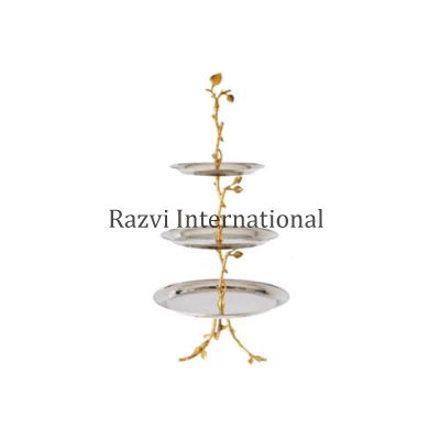 CAKE STAND
Item Code: SR 2159
Finish: Polished & Gold
Material: Steel & Brass
Keywords: CAKE STAND