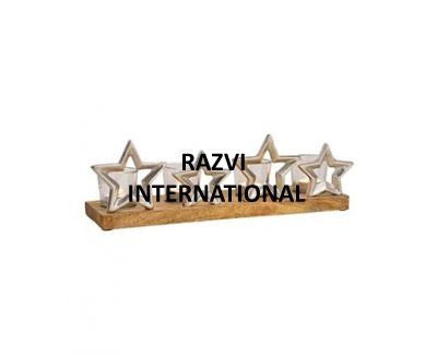 STAR CANDLE HOLDER
Item Code: RF 05
Finish: Nickel & Polished
Material: Wood & Aluminium
Keywords: STAR CANDLE HOLDER