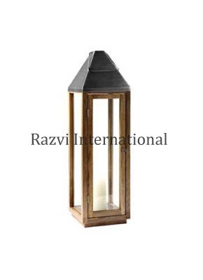 CANDLE LANTERN / WOODEN
Item Code: RF 412
Finish: Polished & Antique
Material: Wood/Iron & Glass 
Keywords: CANDLE LANTERN / WOODEN